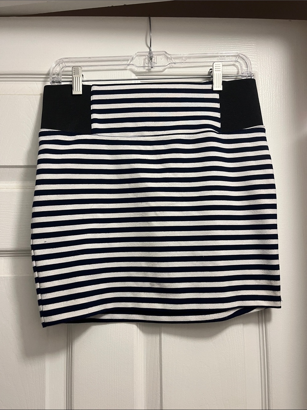 Charlotte Russe Navy & White Striped Miniskirt